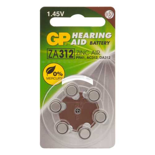 Батарейка GP Hearing Aid ZA312 6 шт в Норд