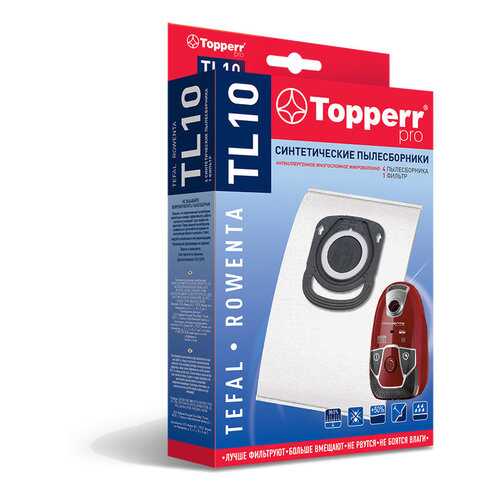 Мешки Topperr TL10 для пылесосов Tefal, Rowenta 4 шт в Норд